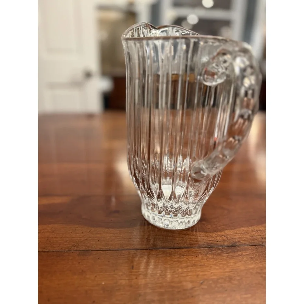 Vtg Mikasa Park Avenue Crystal 40 Oz‎ Water Pitcher Scalloped Base Jug Germany